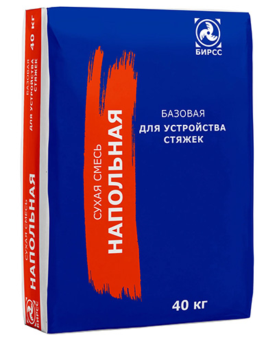 Цементно-песчаная смесь для стяжки пола М300 БИРСС 8 С, 40 кг